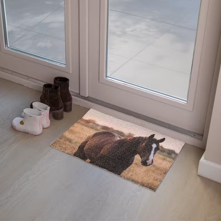 Paard - Zonsondergang - Bruin Deurmat klein -sfeer3
