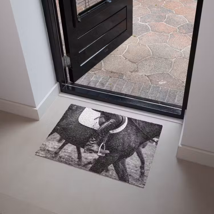 Paard - Sport - Zwart - Wit Deurmat klein -sfeer5