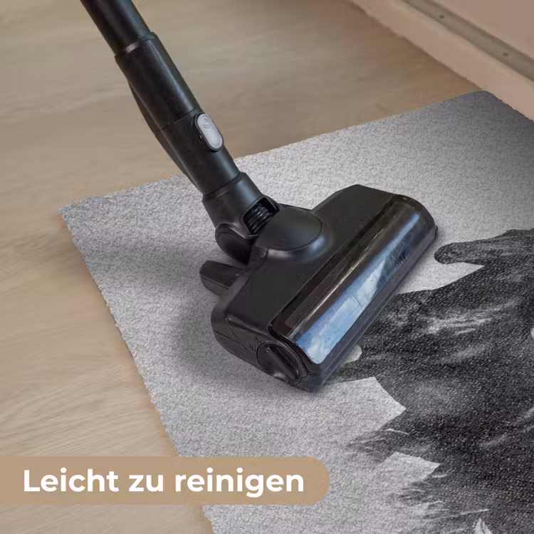 Paarden - Gras - Zwart - Wit Deurmat klein -reinigen_DE