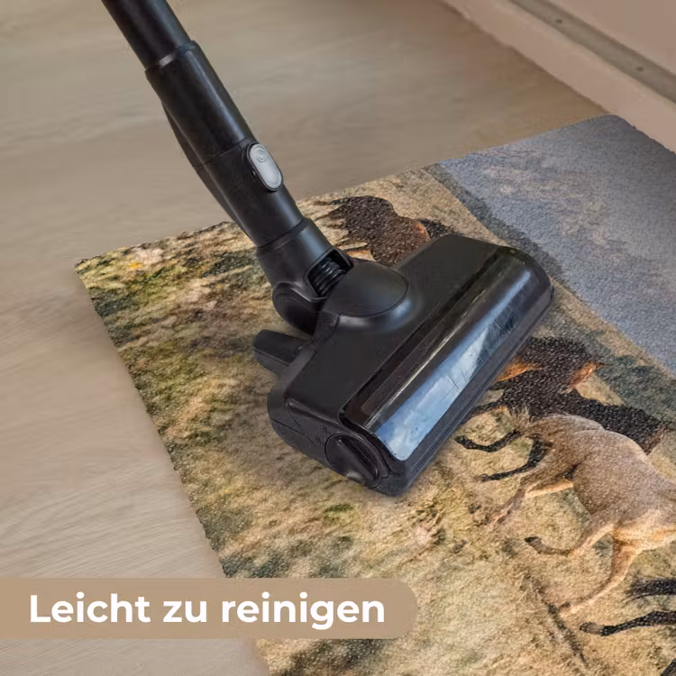 Paarden - Kudde - Bergen - Vrijheid - Wild Deurmat klein -reinigen_DE