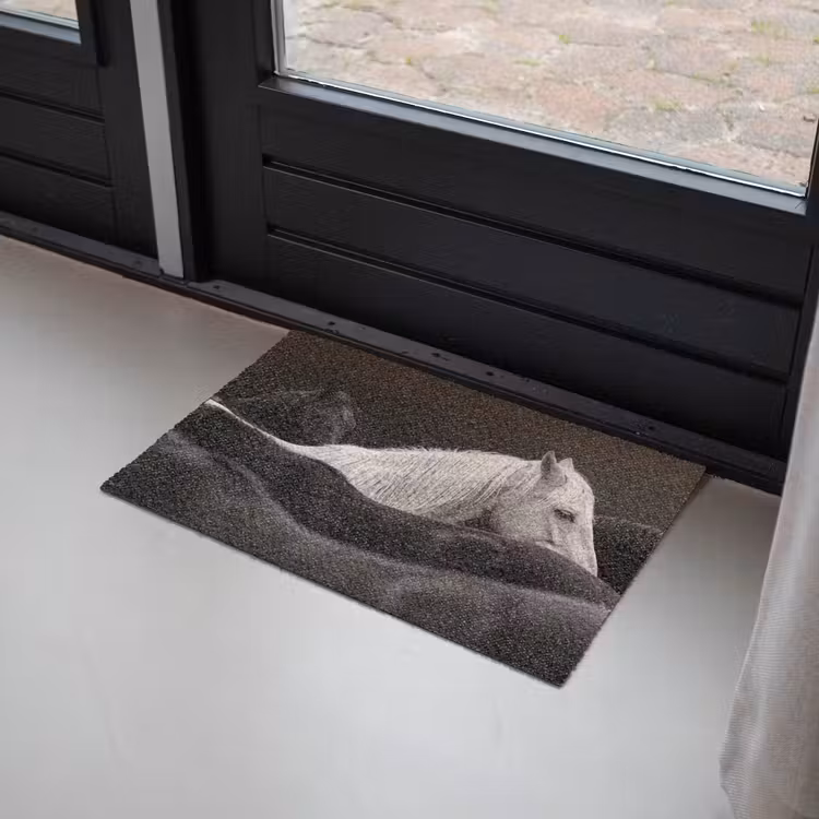 Paarden - Zwart - Wit - Kudde Deurmat klein -sfeer2
