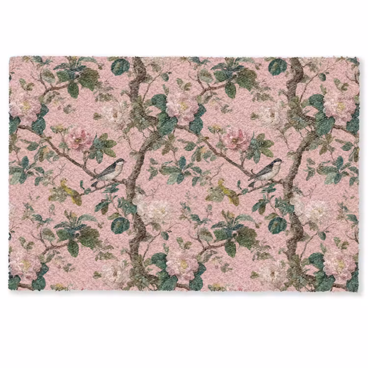 Pioenrozen - Botanisch - Vogel Deurmat klein 898 -zkaufland3d