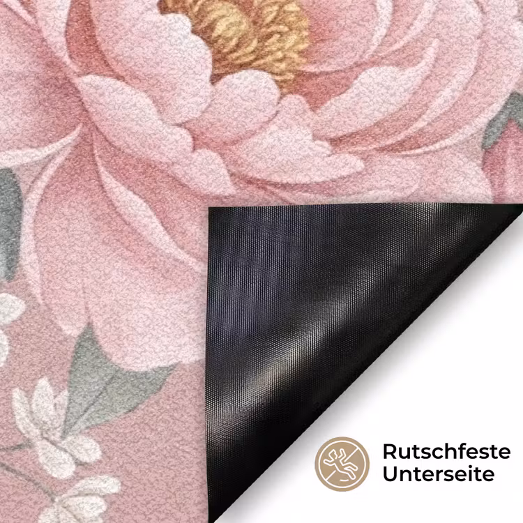 Pioenrozen - Vingerhoedskruid - Pink Deurmat klein -antislip_DE