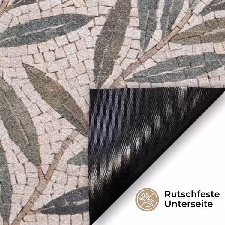 Plant - Blad - Mozaïek - Groen Deurmat klein -antislip_DE