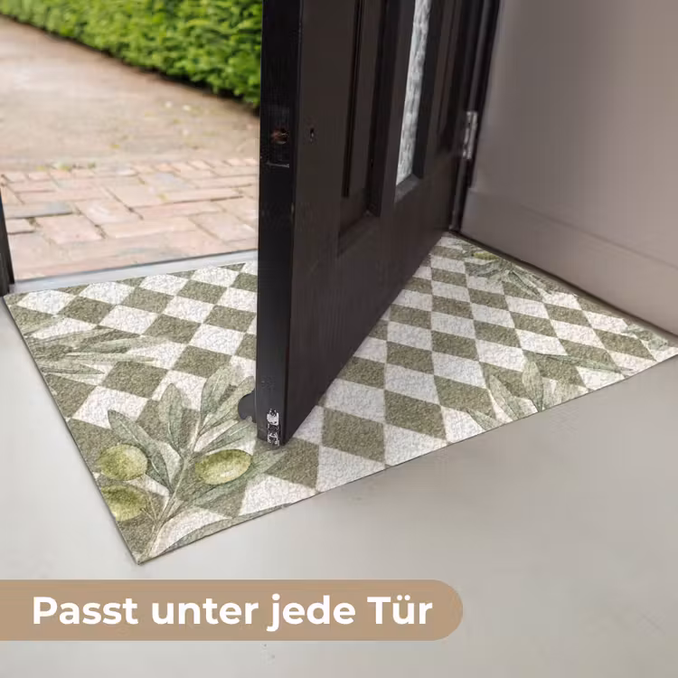 Plant - Olijftakken - Waterverf - Mediterraan - Groen Deurmat klein -USP_DE