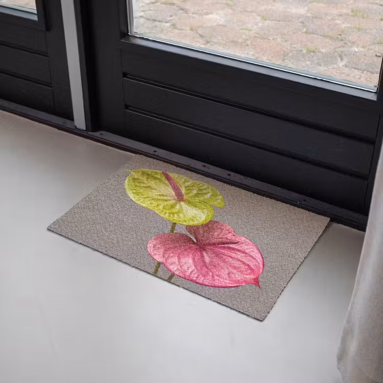 Planten - Anthurium - Groen - Roze Deurmat klein -sfeer2