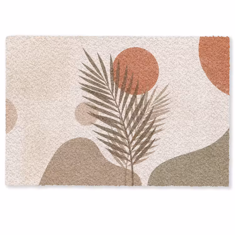 Planten - Bladeren - Abstract - Modern - Beige Deurmat klein -zkaufland3d