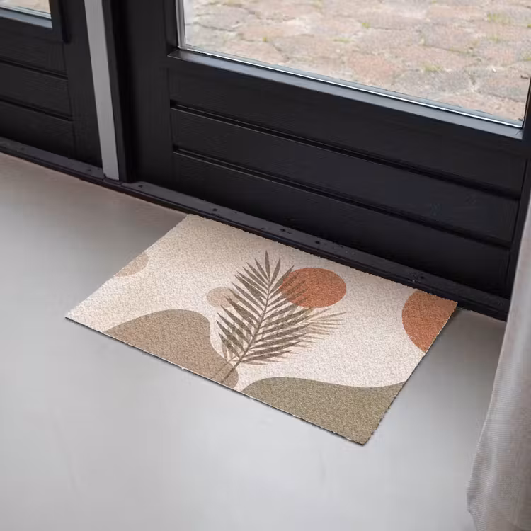 Planten - Bladeren - Abstract - Modern - Beige Deurmat klein -sfeer2