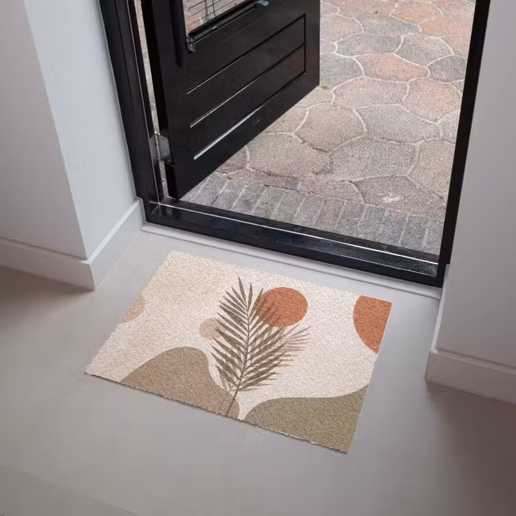 Planten - Bladeren - Abstract - Modern - Beige Deurmat klein -sfeer5