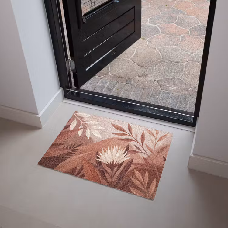Planten - Bladeren - Botanisch - Modern - Bruin Deurmat klein -sfeer5