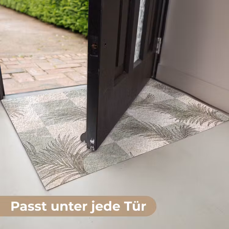 Planten - Bladeren - Marmer - Modern - Groen Deurmat klein -USP_DE