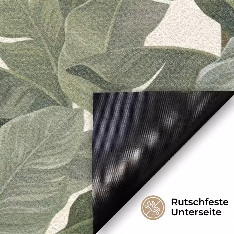 Planten - Bladeren - Tropisch - Groen Deurmat klein -antislip_DE