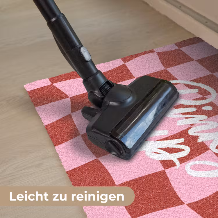 Pinky up - Geblokt - Bordeauxrood Deurmat klein -reinigen_DE