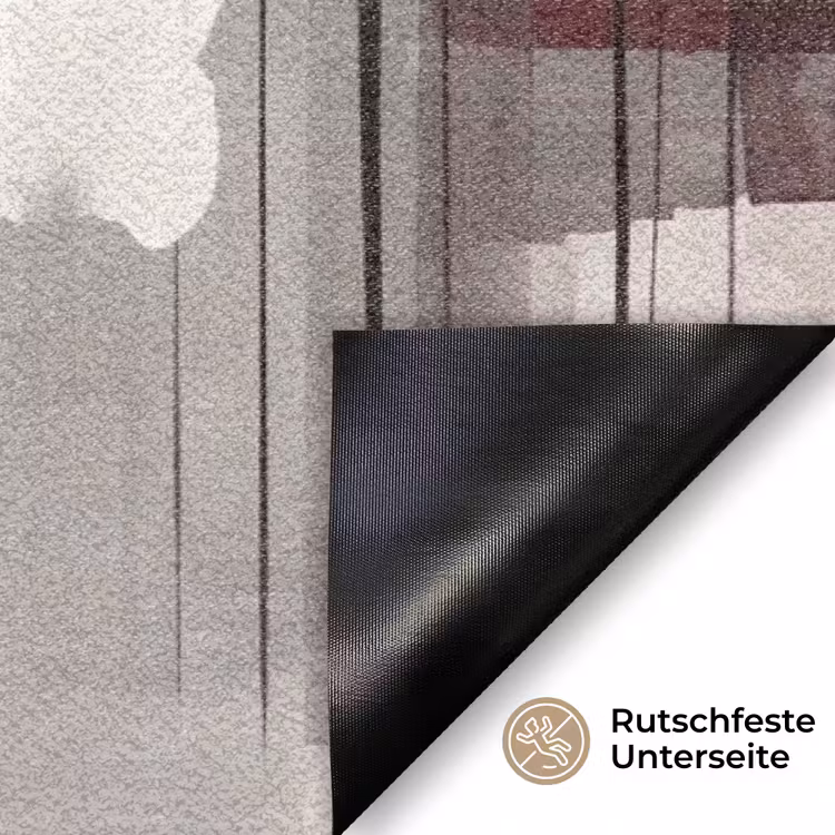 Penseelstreken - Abstract - Lijnen - Rood Deurmat klein -antislip_DE
