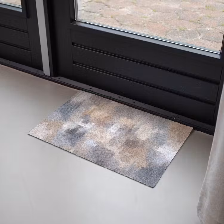 Penseelstreken - Schilderij - Beige Deurmat klein -sfeer2