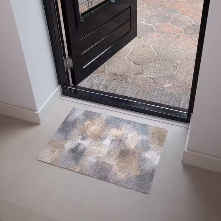 Penseelstreken - Schilderij - Beige Deurmat klein -sfeer5
