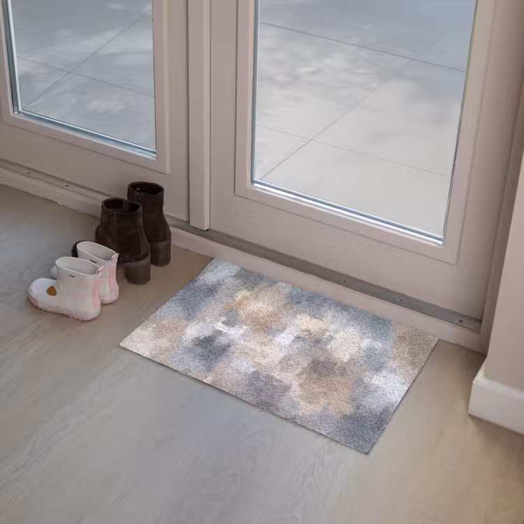 Penseelstreken - Schilderij - Beige Deurmat klein -sfeer3