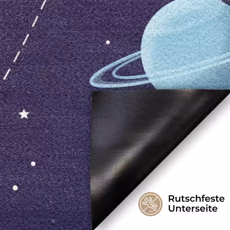 Planetenstelsel - Ruimte - Illustratie Deurmat klein -antislip_DE