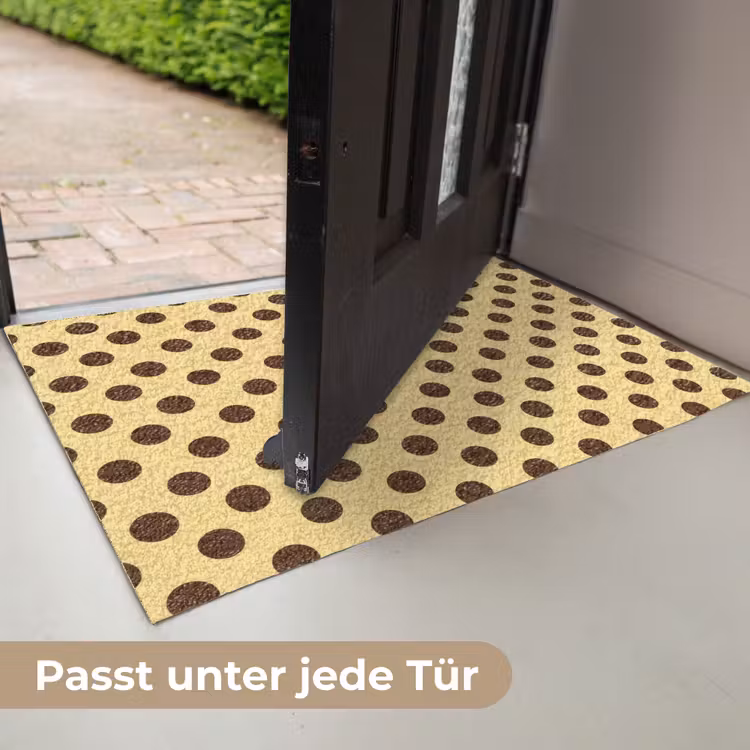 Polka Dot - Stippen - Retro - Geel - Bruin Deurmat klein 898 -USP_DE
