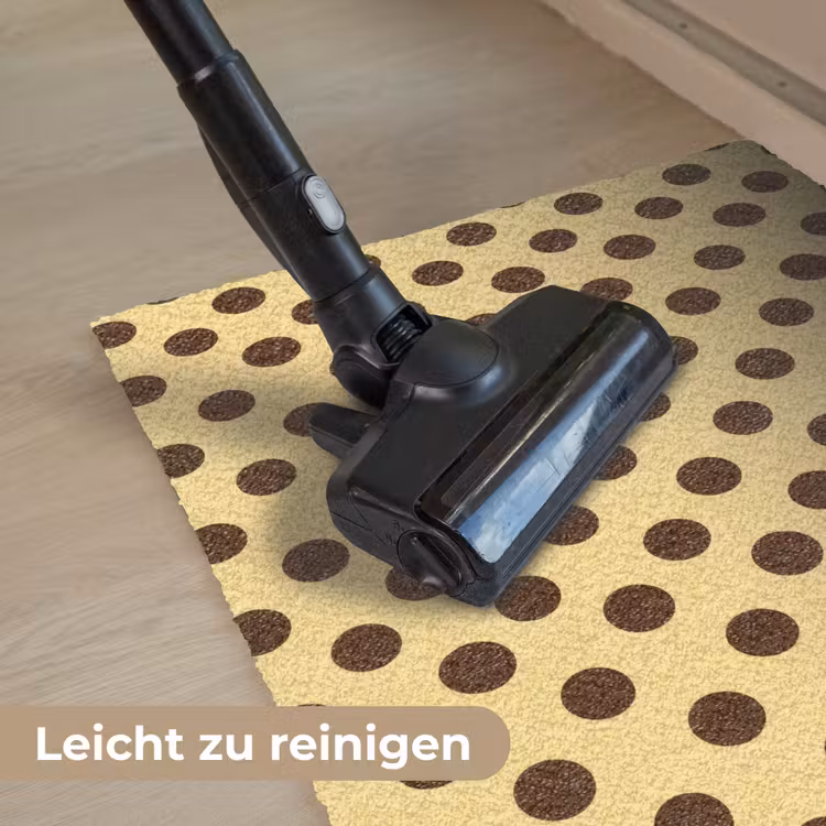 Polka Dot - Stippen - Retro - Geel - Bruin Deurmat klein 898 -reinigen_DE