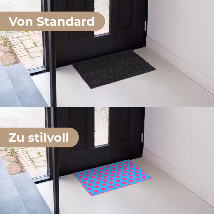 Stippen - Klassiek - Roze Deurmat klein 898 -voor-na_DE