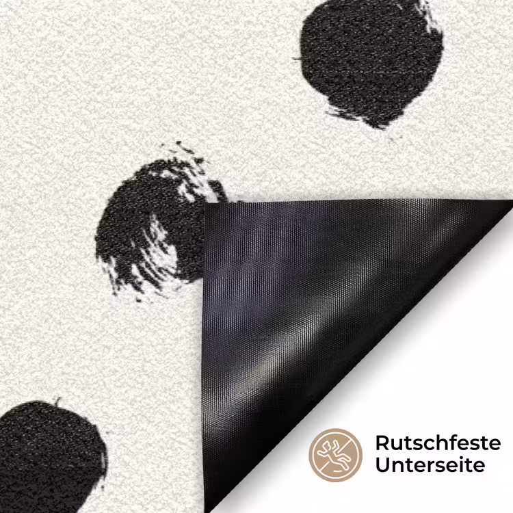 Stippen - Zwart - Wit - Print - Minimalistisch Deurmat klein -antislip_DE