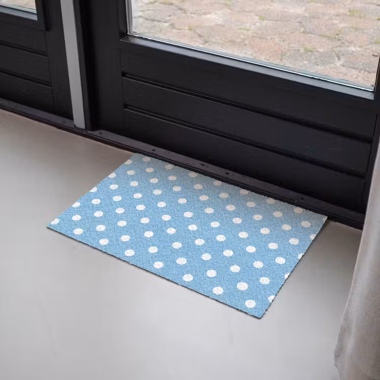 Polka - Dots - Blauw Deurmat klein 898 -sfeer2