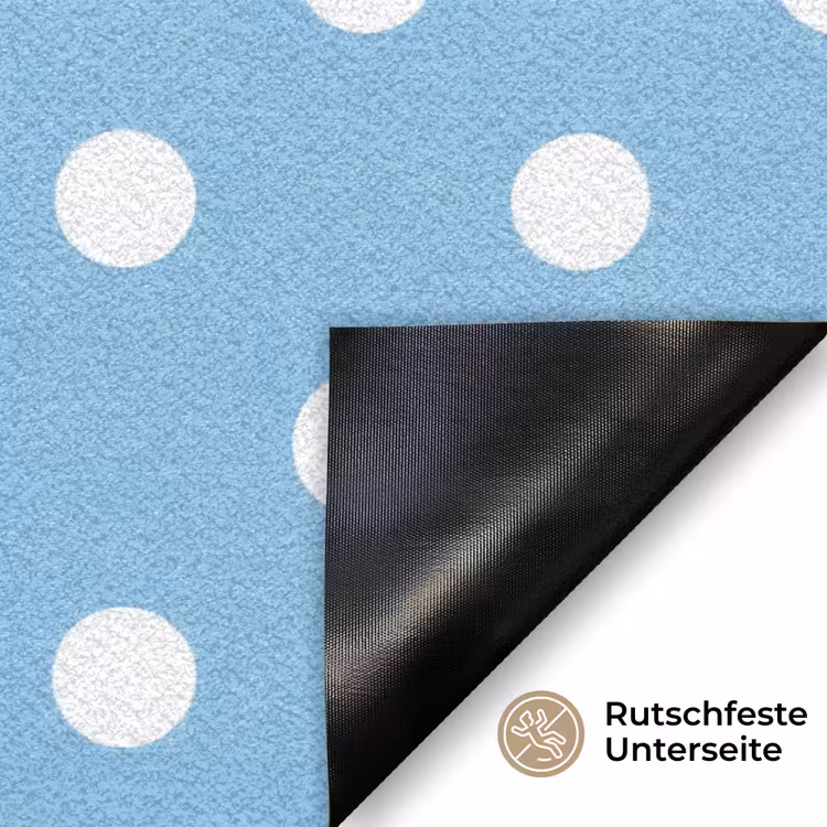 Polka - Dots - Blauw Deurmat klein 898 -antislip_DE