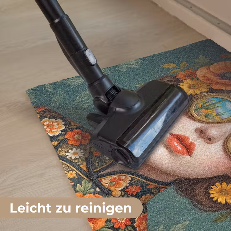 Portret - Vrouw - Kleurrijk - Expressief Deurmat klein -reinigen_DE