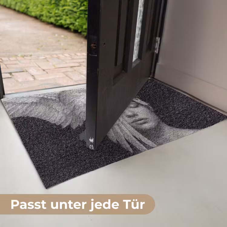 Portret - Zwaan - Zwart - Wit Deurmat klein -USP_DE