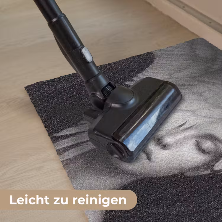 Portret - Zwaan - Zwart - Wit Deurmat klein -reinigen_DE