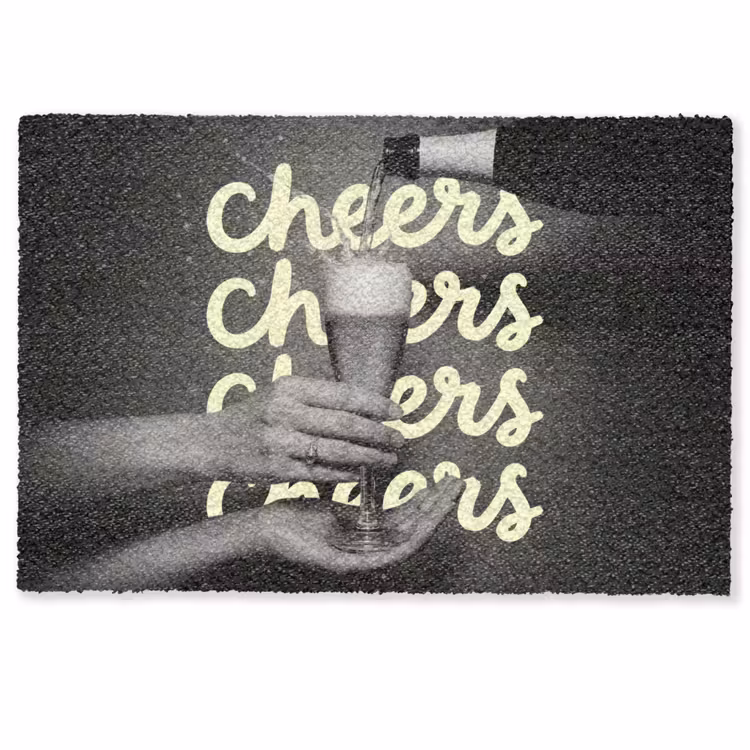 Cheers - Wijn - Zwart - Wit Deurmat klein -zkaufland3d