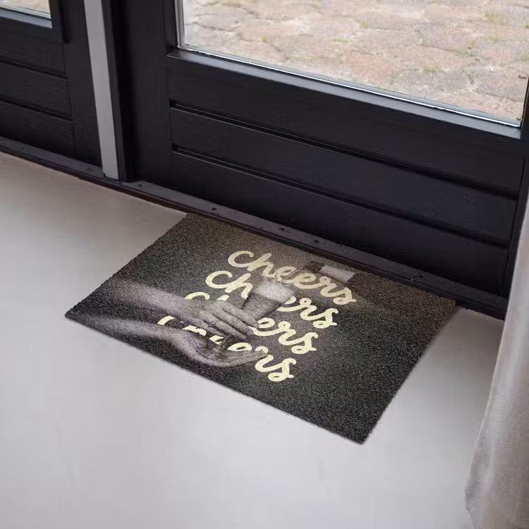 Cheers - Wijn - Zwart - Wit Deurmat klein -sfeer2