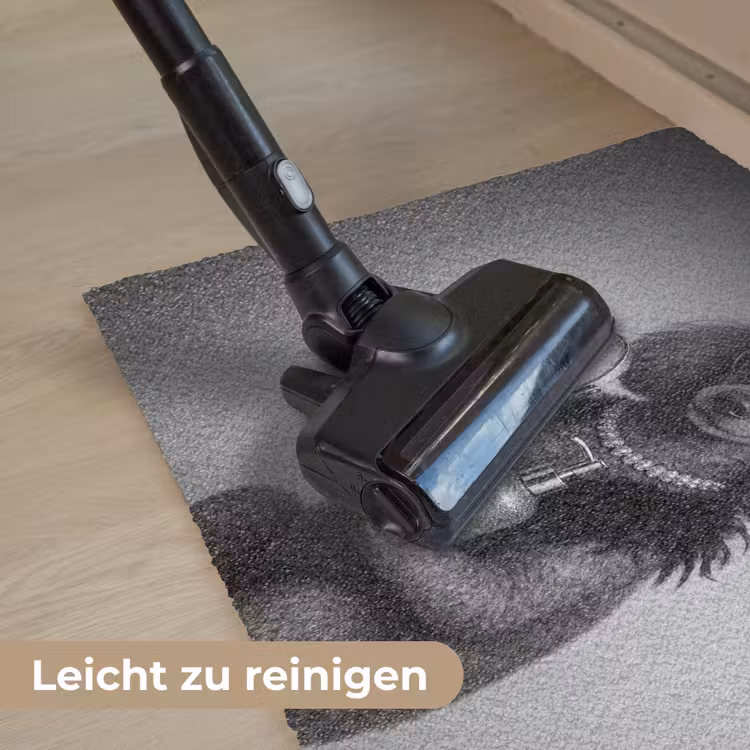 Poedel - Spiegel - Zwart - Wit Deurmat klein -reinigen_DE