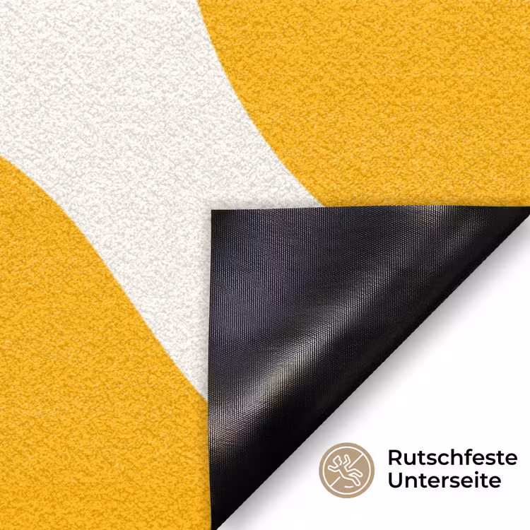 Vlekken patroon - Wit - Geel - Minimalistisch Deurmat klein -antislip_DE
