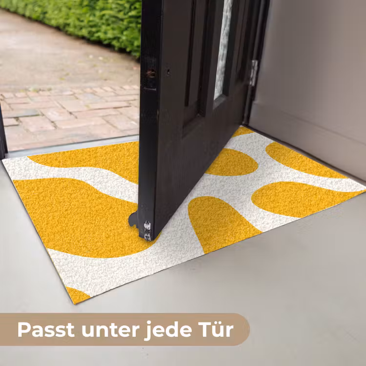 Vlekken patroon - Wit - Geel - Minimalistisch Deurmat klein -USP_DE