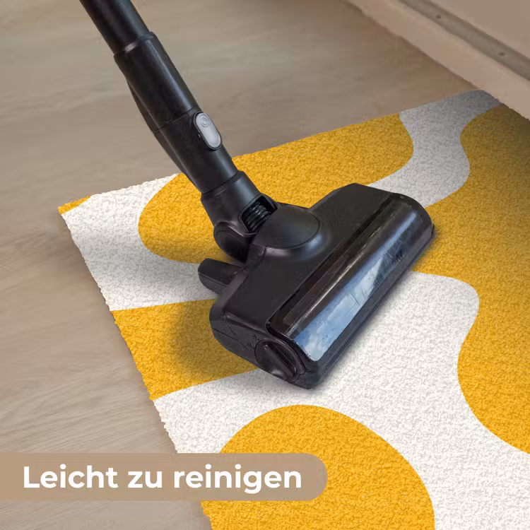 Vlekken patroon - Wit - Geel - Minimalistisch Deurmat klein -reinigen_DE