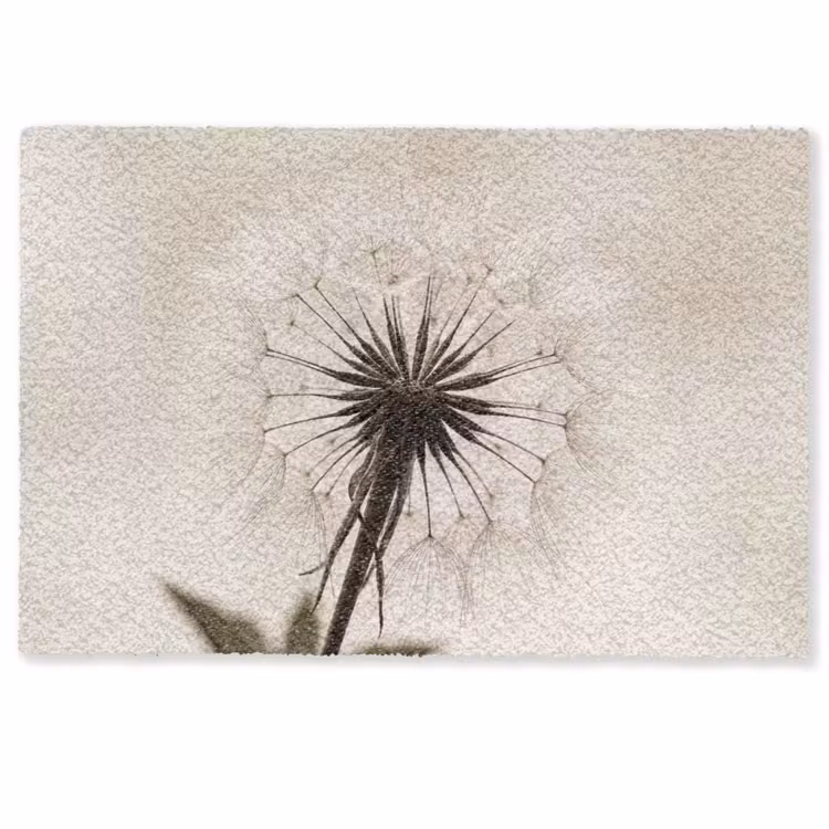 Paardenbloem - Minimalistisch - Wit Deurmat klein -zkaufland3d