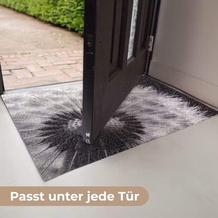 Paardenbloem - Zwart - Wit Deurmat klein -USP_DE