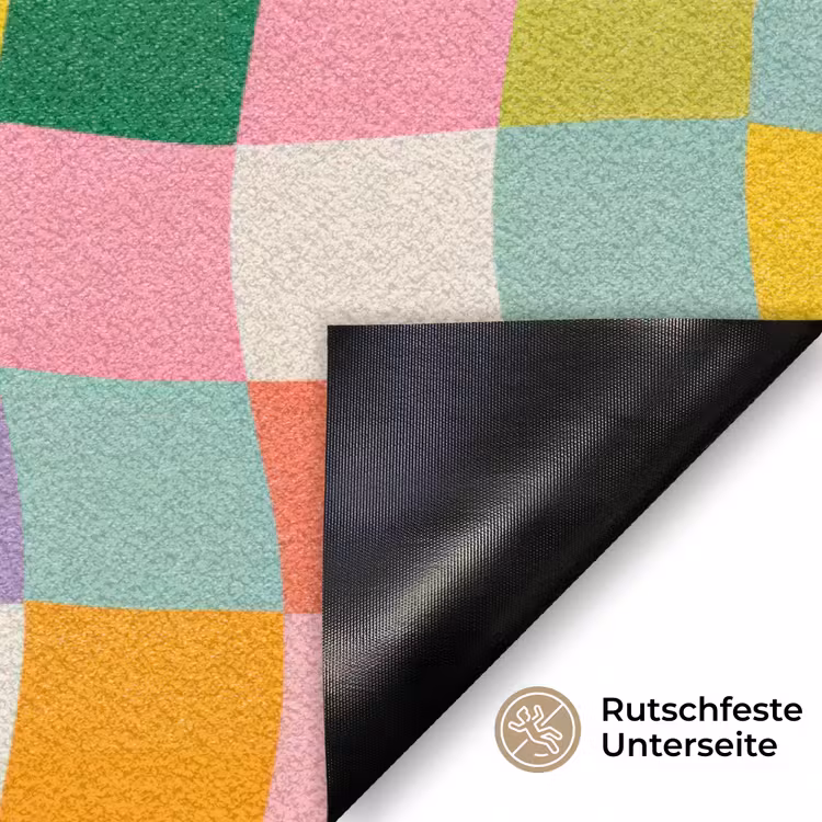 Vierkanten - Kleurrijk - Golvend Deurmat klein -antislip_DE