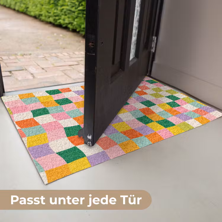 Vierkanten - Kleurrijk - Golvend Deurmat klein -USP_DE
