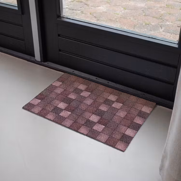 Vierkant - Tegel - Patroon - Paars Deurmat klein 898 -sfeer2