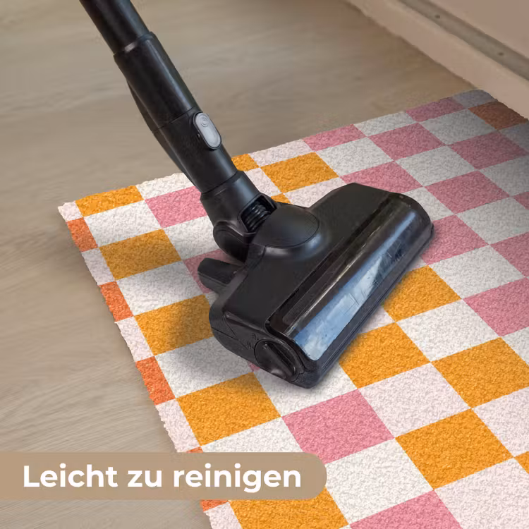 Vierkant - Patroon - Oranje Deurmat klein 898 -reinigen_DE