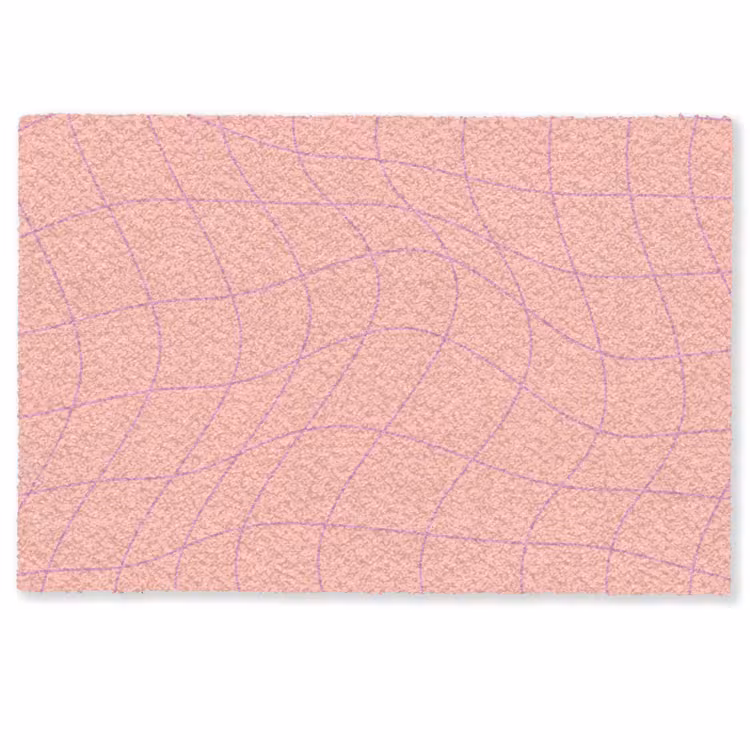 Hokjes patroon - Roze - Paars - Golvende lijnen Deurmat klein -zkaufland3d