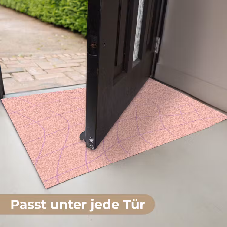 Hokjes patroon - Roze - Paars - Golvende lijnen Deurmat klein -USP_DE