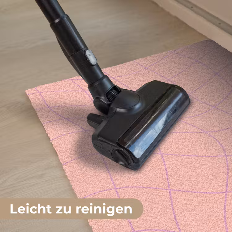 Hokjes patroon - Roze - Paars - Golvende lijnen Deurmat klein -reinigen_DE