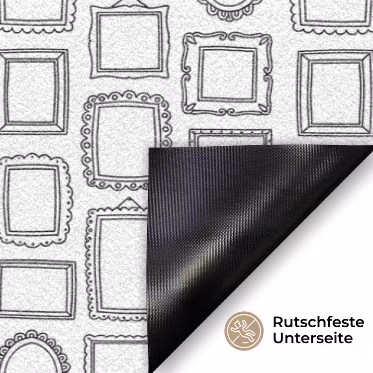 Lijsten - Patroon - Decoratie - Schets - Zwart-wit Deurmat klein -antislip_DE