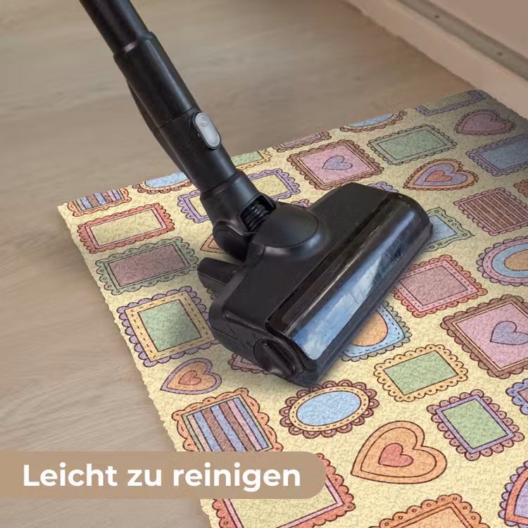 Lijst - Patroon - Hart - Speels - Kleurrijk Deurmat klein -reinigen_DE