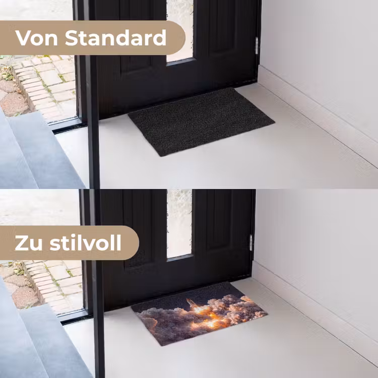 Fußmatte - Raumfahrzeug – Start – Sterne - Ruimtevaartuig - Lancering - Sterren Deurmat klein