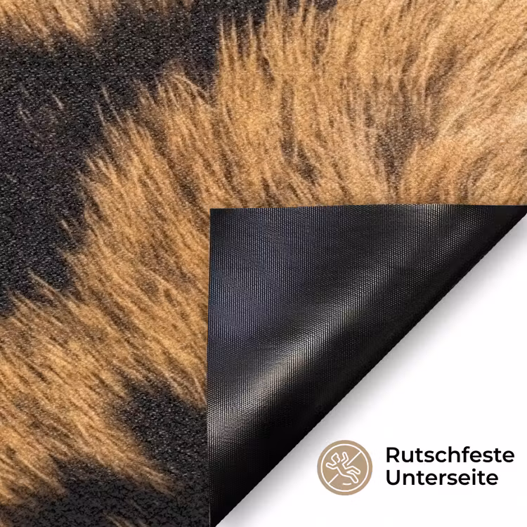 Realistisch - Tijgervacht - Zwart Deurmat klein -antislip_DE